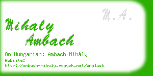 mihaly ambach business card